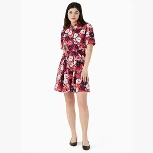 Kate Spade Rosette Blooms Tie-waist Shirtdress